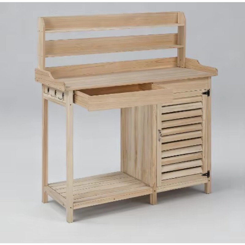 Woodworking Work Table - Yeni Doğal Renkli Ahşap Saksı Tezgahı,