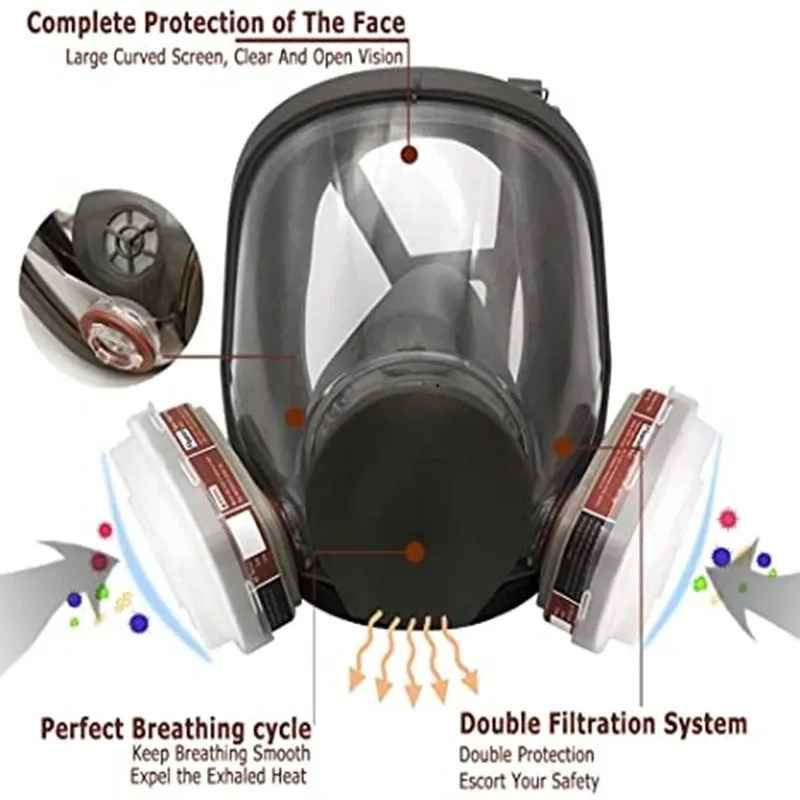 Woodworking Respirator - Büyük Boy 6800 Gaz Maskesi Tam