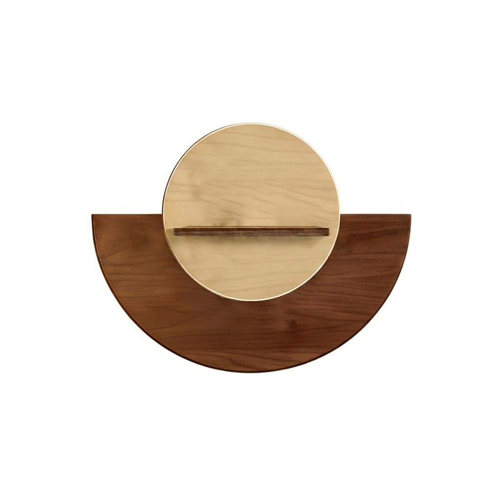Woodworking Zone - Oval Ahşap Duvara Monte Çiçek Rafı