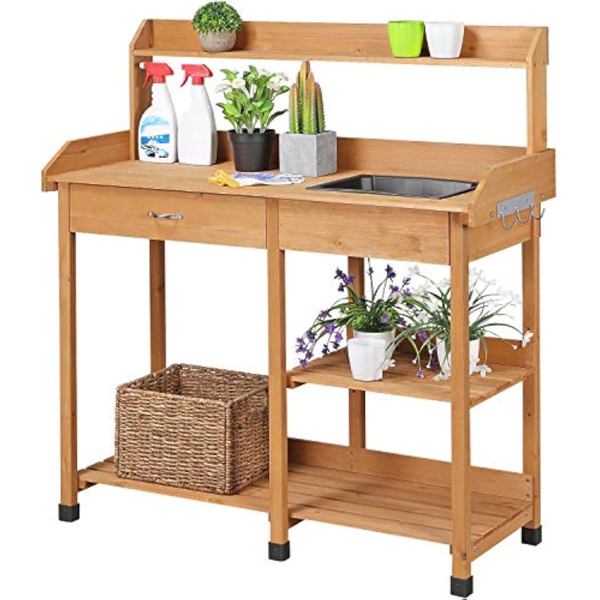 Woodworking Work Table - Çıkarılabilir Lavabo ve Depolama Çekmecesi Olan