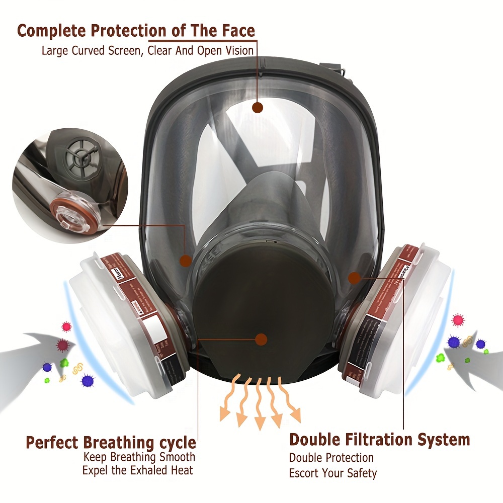 6800 Gaz Maskesi Tam Yüz Büyük - Woodworking Respirator incelemesi ve fiyatı
