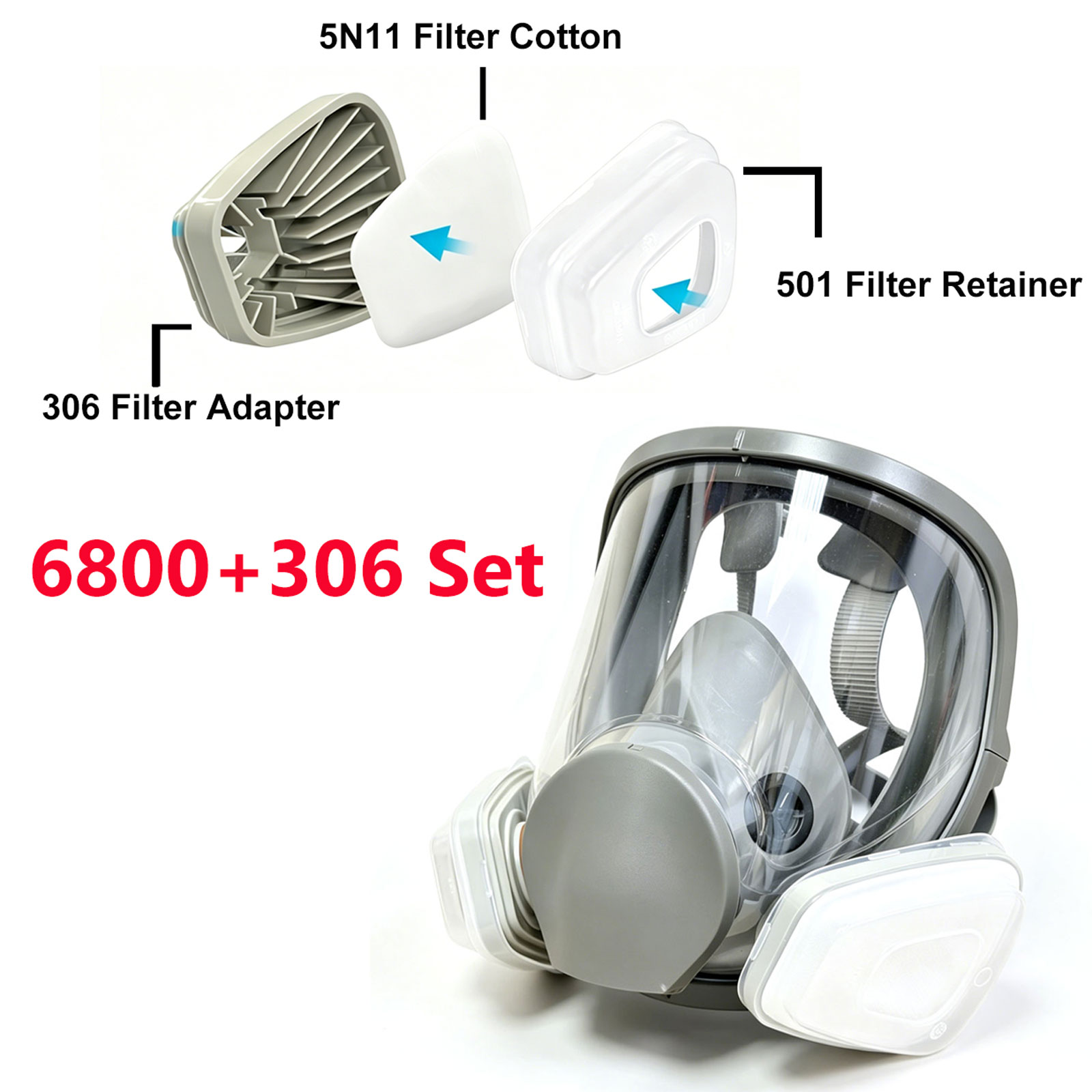 306 Filtre Adaptörlü 6800 Tam  - Woodworking Respirator incelemesi ve fiyatı