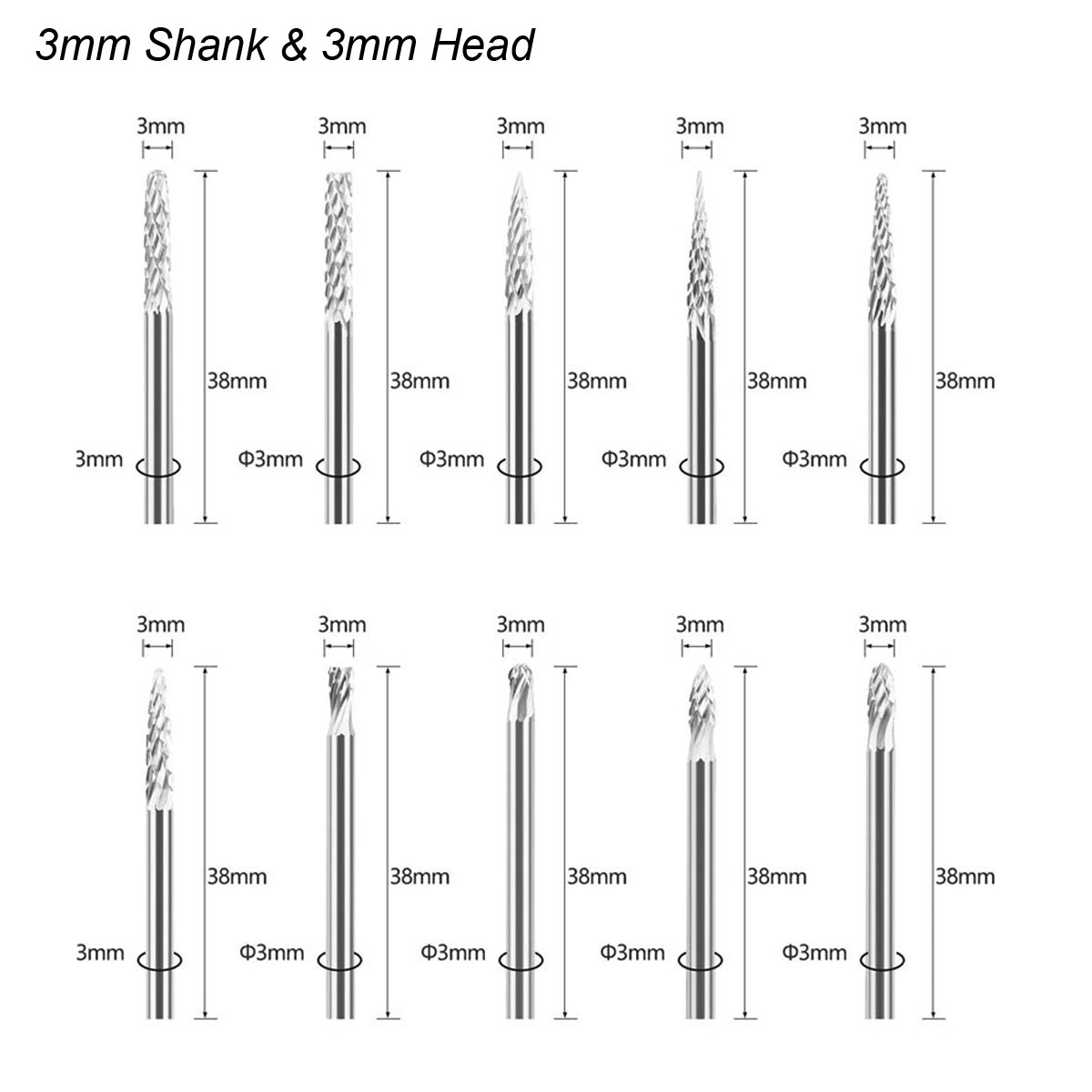 3mm Shank Tungsten Karbür Çapa - Woodworking Files And Rasps incelemesi ve fiyatı